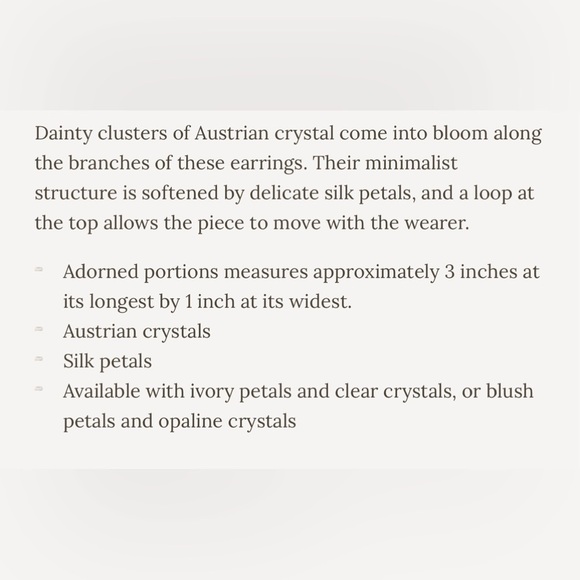 NWT Crystal and silk petal chandelier earring - Picture 6 of 6